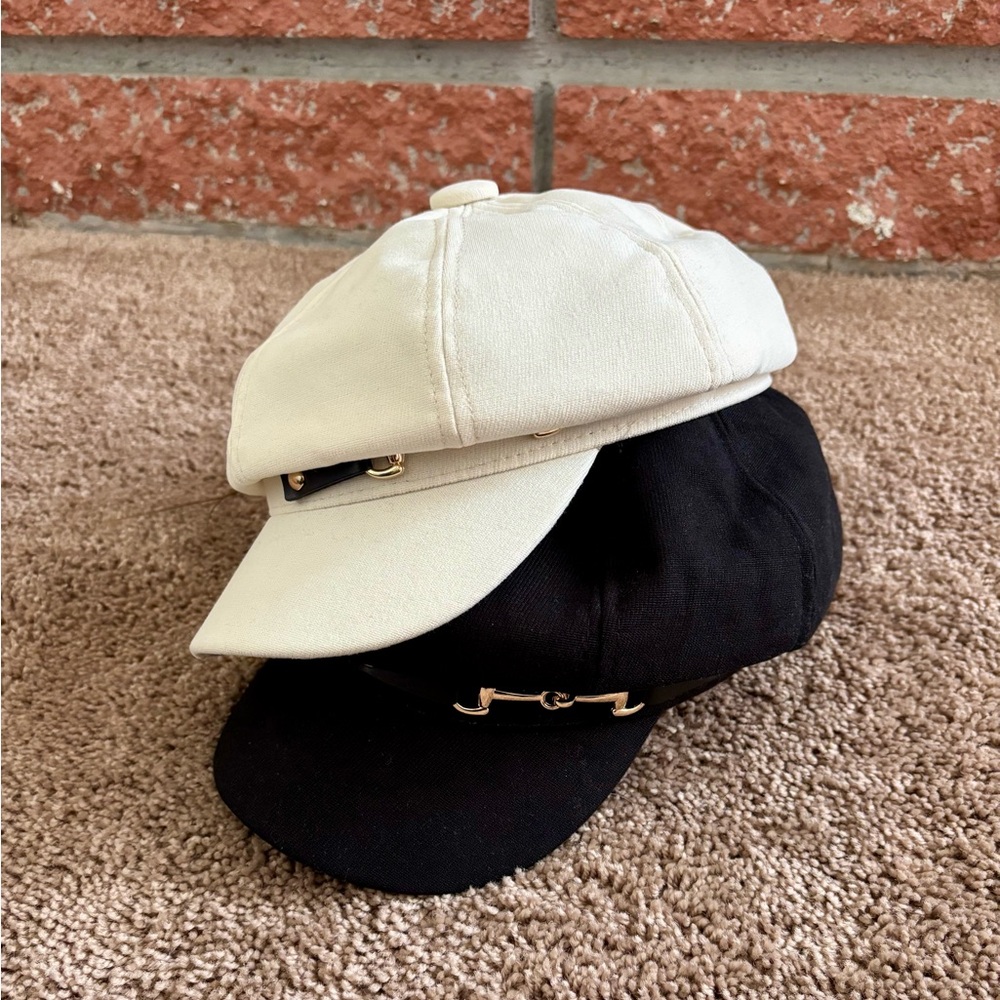Elegant Cream Cap with Gold Accent - Picture 5 of 6